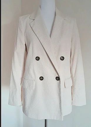 H&M Cream Corduroy Blazer - Double Breasted, brand: H&M, condition: Very good, size: M / 38 / 10, €12.00, €13.30 includes Buyer Protection