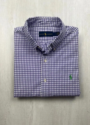 Chemise Ralph Lauren à carreaux violets Logo brodé vert Custom Fit L homme coton vintage, marca: Ralph Lauren, estado: Muy bueno, tamaño: L, 32,00 €, 34,30 € Protección al comprador Pro incluida
