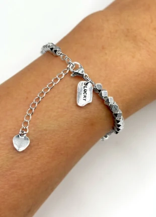 925 Sterling Silver “Lucky” Bracelet 💫 Minimalist Beaded Design – Chic & Adjustable, condition: Very good, £4.00, £4.90 includes Buyer Protection Pro