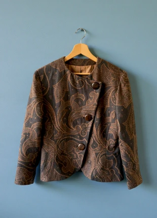 Rejane – Unique & Elegant Brown Beige 90% wool & 10% cashmere Single-Breasted Blazer – 44 🌟💎, merk: Vintage Dressing, staat: Heel goed, maat: XXL / 44 / 16, € 49,90, € 53,10 inclusief Kopersbescherming