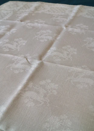 Grandes serviettes de table anciennes en coton damassé décor de cerfs ou rennes, marque: Vintage Chic, état: Très bon état, 20,00 €, 21,70 € Protection acheteurs (Pro) incluse