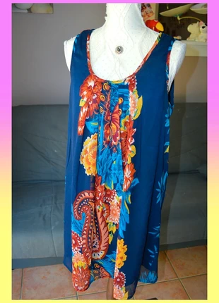 Robe d'été Blancheporte taille 42 marine multicolore, marque: Blancheporte, état: Très bon état, taille: XL / 42 / 14, 12,50 €, 13,83 € Protection acheteurs (Pro) incluse