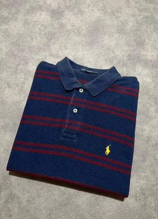 Polo Ralph Lauren Traditionnel Bleu Rouge à Rayure Logo Brodé Jaune / Taille L, merk: Ralph Lauren, staat: Heel goed, maat: L, € 15,90, € 17,40 inclusief Kopersbescherming Pro