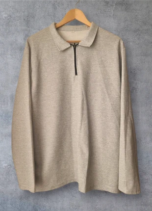 Beige Textured Knit Half-Zip Polo Jumper, condition: New without tags, size: XXL, £5.00, £5.95 includes Buyer Protection