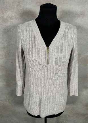 Pull Maille Torsadée Cable Knit Vintage Karen Scott gris clair relief taille S, brand: Vintage Dressing, condition: Very good, size: S / 36 / 8, €15.00, €16.45 includes Buyer Protection Pro