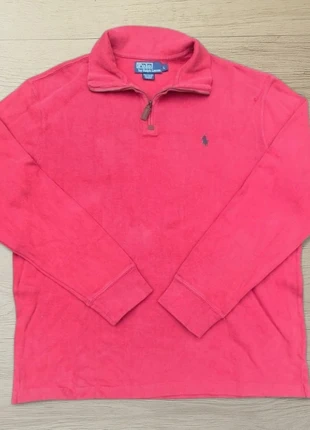 Halph zip camionneur 1/4 Ralph Lauren rouge logo brodé bleu Taille L, brand: Ralph Lauren, condition: Very good, size: L, €40.00, €42.70 includes Buyer Protection