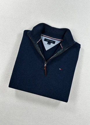 Pull half zip col camionneur Tommy Hilfiger bleu marine logo brodé M homme old money, brand: Tommy Hilfiger, condition: Very good, size: M, €55.00, €58.45 includes Buyer Protection