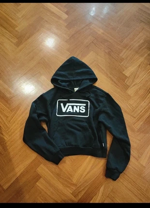 Felpa Vans cropped nera con cappuccio - taglia XS, marca: Vans, estado: Muito bom, tamanho: XS / 34 / 6, €15.00, €16.45 inclui Proteção do Comprador