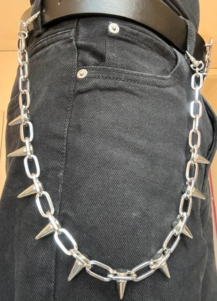 Chaîne de pantalon argentée à pics / style gothique punk, marque: Punk, état: Très bon état, taille: Ajustable, 5,00 €, 5,95 € Protection acheteurs incluse
