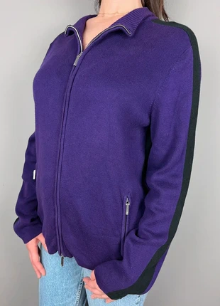 gilet zippé Lauren Ralph Lauren violet bandes noires - XL femme - coton LTH 572, marque: Ralph Lauren, état: Bon état, taille: XL / 42 / 14, 14,00 €, 15,40 € Protection acheteurs (Pro) incluse