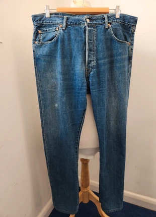 Levi's 501 Button Fly Blue Denim Jeans W36 L32 (G7), brand: Levi's, condition: Satisfactory, size: W36, £7.00, £8.05 includes Buyer Protection Pro