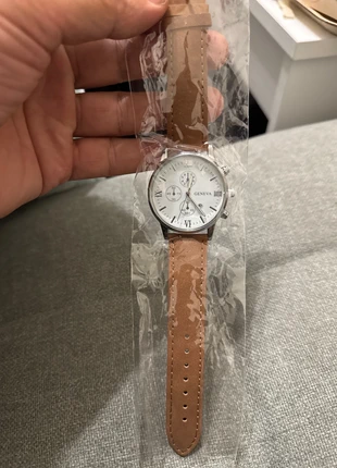 Men's Geneva Watch Stainless Steel Case Leather Band, brand: Geneva, condition: New without tags, size: One size, £5.00, £5.95 includes Buyer Protection