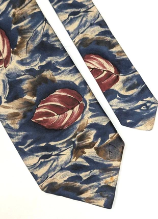 Vintage St Michael (M&S) Silk Tie - Abstract Blue Leaf Pattern Classic 3.5", brand: St Michael, condition: Very good, £6.95, £8.00 includes Buyer Protection