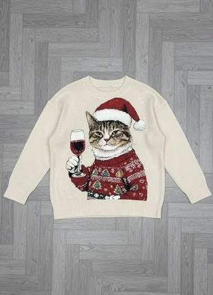 Pull de Noël chat rigolo verre de vin – esprit festif et cosy, brand: Noël, condizioni: Ottime, taglia: S / IT 40 / EU 36, €45.00, €47.95 include la Protezione acquisti