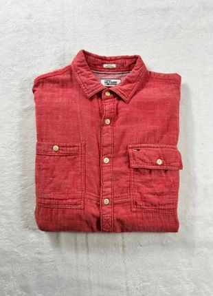 Chemise manches courtes unie slim fit Tommy Hilfiger - Taille L Homme - Rouge logo brodé, marque: Tommy Hilfiger, état: Très bon état, taille: L, 8,00 €, 9,10 € Protection acheteurs incluse