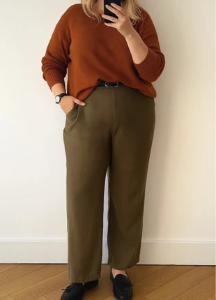 Pantalon Fluide Taille XXXL 46 en Viscose Kaki C&A coupe droite confortable, marca: C&A, estado: Muito bom, tamanho: XXXL / 46 / 18, €15.00, €16.45 inclui Proteção do Comprador