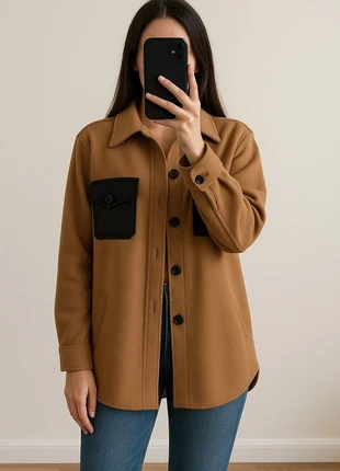 Surchemise camel Angelica – L/XL – chaude & tendance avec poches contrastées, marca: Angelica, estado: Muito bom, tamanho: L / 40 / 12, €15.00, €16.45 inclui Proteção do Comprador