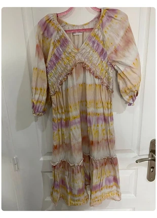 Robe Zara Tie and Dye multicolore lin mélangé manches 3/4 flottantes 13-14 ans, marque: Zara, état: Très bon état, taille: 14 ans / 164 cm, 3,00 €, 3,85 € Protection acheteurs incluse