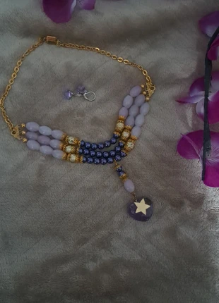 Collier chic élégant multi rang violet doré, état: Très bon état, 15,00 €, 16,45 € Protection acheteurs incluse