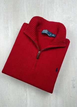 Pull col camionneur zippé Ralph Lauren rouge coton logo bleu marine brodé M homme, marque: Ralph Lauren, état: Très bon état, taille: M, 62,00 €, 65,80 € Protection acheteurs (Pro) incluse