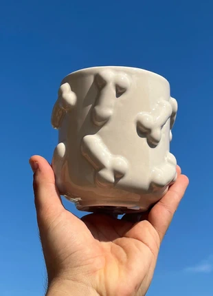 Beige Ceramic Planter - Bold 3D Design - 11cm Artistic Plant Pot, marque: housevitamin, état: Très bon état, 21,95 €, 23,75 € Protection acheteurs (Pro) incluse