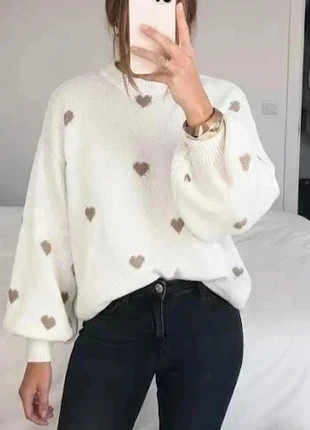 Pull doux à cœur beiges, marque: look intense, état: Très bon état, taille: S / 36 / 8, 46,00 €, 49,00 € Protection acheteurs incluse