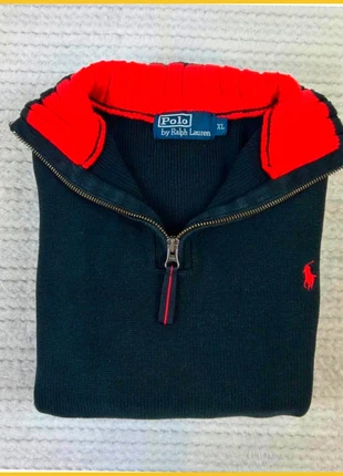 Pull 1/4 Zip Ralph Lauren Noir / Logo brodé Rouge / Taille XL Homme, marke: Ralph Lauren, zustand: Sehr gut, größe: XL, 55,00 €, 58,45 € inklusive Vinted-Käuferschutz