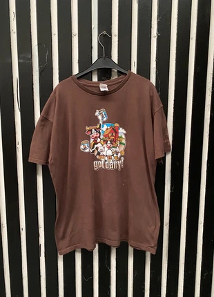 Tee-shirt Fruit of the Loom Heavy "Got dairy?" marron multicouleur 100% XL, marca: Fruit of the Loom, estado: Bom, tamanho: XL, €7.00, €8.05 inclui Proteção do Comprador Pro