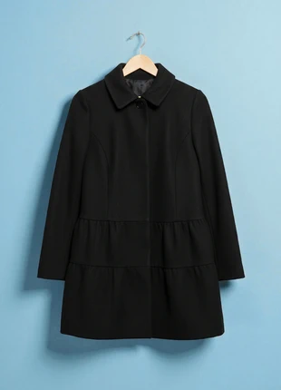 COS – Premium & Elegant Black 70% wool & 5% Cashmere Coat With Ruffled Skirt – S 🌟💎, marque: COS, état: Très bon état, taille: S / 36 / 8, 59,90 €, 63,60 € Protection acheteurs incluse