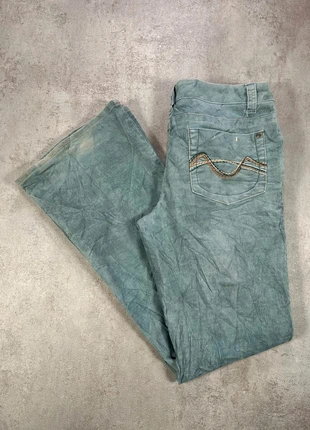 Pantalon Vintage En Velours Côtelé / Corduroy Mossimo bleu clair coton texturé taille 7, marca: Vintage Dressing, estado: Muito bom, tamanho: L / 40 / 12, €14.00, €15.40 inclui Proteção do Comprador Pro