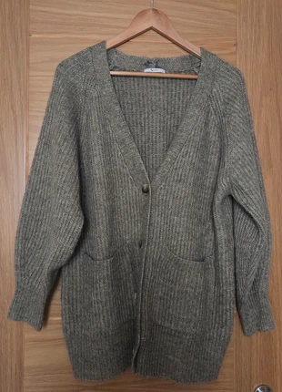 Tu Wool Blend Chunky Knit Cardigan – Khaki Green, Size Medium – Cosy Autumn/Winter Layer RRP £26, brand: TU, condition: New without tags, size: M / 10, £12.00, £13.30 includes Buyer Protection
