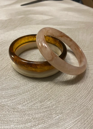 Lot 3 bracelets vintage effet bakélite – tons nude & ambré, condizioni: Nuovo senza cartellino, €7.00, €8.05 include la Protezione acquisti