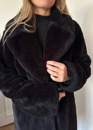 Manteau noir fausse fourrure femme taille 38/40, merk: sansnom., staat: Heel goed, maat: M / 38 / 10, € 22,00, € 23,80 inclusief Kopersbescherming