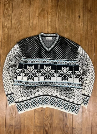 Pull maille vintage laine col V motifs multicolore M, marque: Vintage Dressing, état: Bon état, taille: M, 22,40 €, 24,22 € Protection acheteurs (Pro) incluse