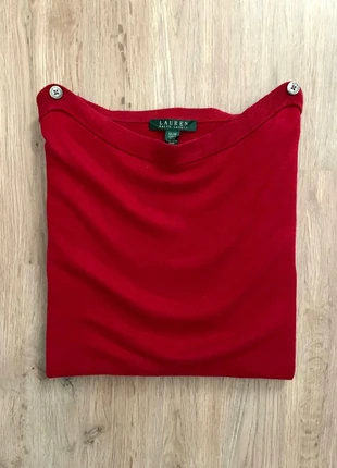 Pull col rond Ralph Lauren échancré avec boutons sur les épaules rouge soie coton femme taille M, marca: Lauren Ralph Lauren, estado: Muy bueno, tamaño: M / 38 / 10, 25,00 €, 26,95 € Protección al comprador incluida