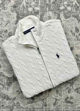 Full Zip Torsadé Maille / Cable Knit / Ralph Lauren RL Blanc Taille L - Logo Brodé - 100% Cotton, brand: Ralph Lauren, condition: Very good, size: L / 40 / 12, €65.00, €68.95 includes Buyer Protection Pro