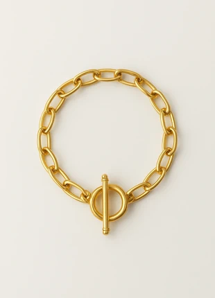 Bracelet doré à maillons italiens original or massif avec fermoir en T fermoir rond barre, brand: Acero, condition: Very good, €17.00, €18.55 includes Buyer Protection Pro