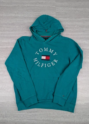 Hoodie Tommy Hilfiger - taille S - | Logo drapeau brodé | Pull capuche Tommy Hilfiger - vert, marque: Tommy Hilfiger, état: Très bon état, taille: S, 22,00 €, 23,80 € Protection acheteurs incluse