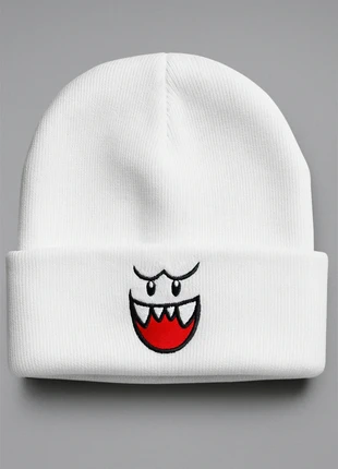 Bonnet blanc brodé roi Boo de Mario, brand: Super Mario, condition: New without tags, size: One size, €9.90, €11.10 includes Buyer Protection Pro
