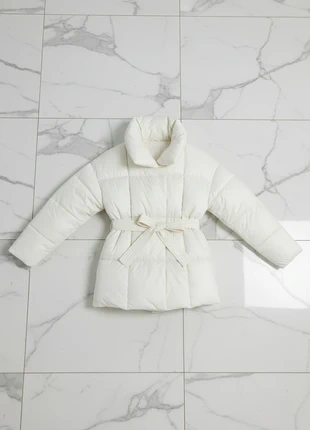 Manteau doudoune blanc ceinturé col montant ligne H Hiver L, merk: Blancs Manteaux, staat: Nieuw zonder prijskaartje, maat: L / 40 / 12, € 57,00, € 60,55 inclusief Kopersbescherming