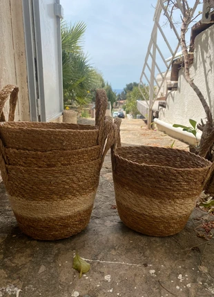 Lot de panier en paille avec anses - En excellent état, marque: pas de marque, état: Neuf sans étiquette, 15,00 €, 16,45 € Protection acheteurs incluse