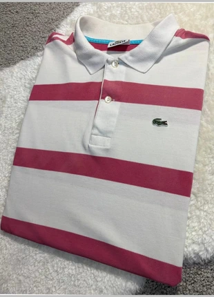 Polo Lacoste rayé rose et blanc 330N, brand: Lacoste, condizioni: Ottime, taglia: XL, €18.00, €19.60 include la Protezione acquisti Pro