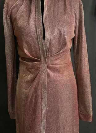 ASOS pink glitter shimmer plunge neck long sleeve wrap mini shirt dress size 12 NWOT, brand: ASOS, condition: New without tags, size: L / 12, £12.00, £13.30 includes Buyer Protection