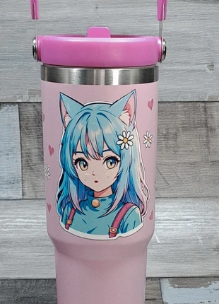 💗 Gourde Rose “Sweet Neko Girl”, état: Neuf sans étiquette, 24,00 €, 25,90 € Protection acheteurs incluse