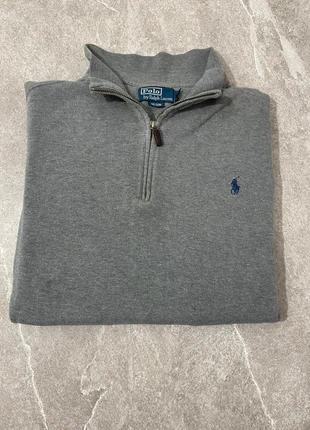 1/4 zip Ralph Lauren pull col camionneur gris foncé (a170, marque: Ralph Lauren, état: Très bon état, taille: L, 65,00 €, 68,95 € Protection acheteurs incluse