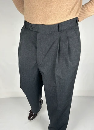 Pantalon de costume à double pinces gris vintage 80s - coupe droite | taille haute fr46, brand: Vintage Dressing, condition: Very good, size: W36, €34.90, €37.35 includes Buyer Protection Pro