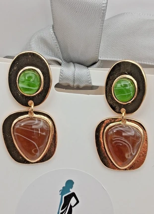 boucles d'oreilles en laiton dorées a l'or fin tiges hypoallergéniques 3.5 x 2cm, brand: by Petits Hauts, condition: Very good, €11.50, €12.78 includes Buyer Protection Pro