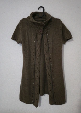 Chaleco largo marrón/verde mujer 🤎 talla M/L – moderno, elegante y versátil, marca: Local, estado: Muy bueno, tamaño: L / 40 / 12, 3,00 €, 3,85 € Protección al comprador incluida