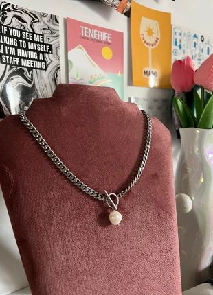 Zilveren schakelketting met parel van My Jewellery, merk: My Jewellery, staat: Heel goed, € 5,00, € 5,95 inclusief Kopersbescherming