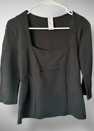 Joli haut top péplum noir manches 3/4, décolleté carré neuf - S, brand: Arianne, condition: New with tags, size: S / 36 / 8, €10.00, €11.20 includes Buyer Protection